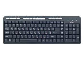 Keyboard SVEN Standard 309M, Multimedia, Quiet, Black, USB