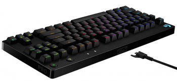 Gaming Keyboard Logitech G PRO, TKL, Mechanical, GX Blue Clicky, RGB, Detachable cable, 12 programma