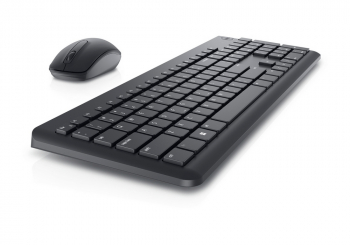 Wireless Keyboard & Mouse Dell KM3322, Multimedia keys, Sleek lines, Compact size, Russian, Black