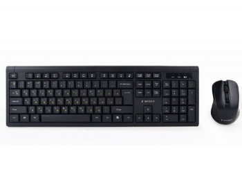 Wireless Keyboard & Mouse Gembird KBS-WM-03-RU, Multimedia, Nano reciver, 2.4GHz, 1xAA/1xAAA, Black
