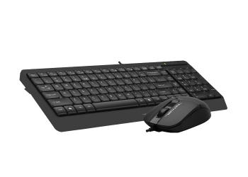 Keyboard & Mouse A4Tech F1512, Laser Engraving, Splash Proof, 1200 dpi, 3 buttons, Black, USB