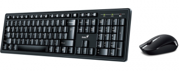 Wireless Keyboard & Mouse Genius KM-8200, 12 Fn keys, Spill resistant, Chocolate keycap, 1000dpi, 3 
