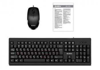 Keyboard & Mouse SVEN KB-S320C, Fullsize layout, Splash proof, Fn key, Black, USB