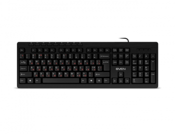 Keyboard SVEN KB-C3010, Multimedia, Splash proof, Black, USB