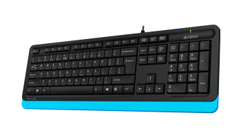 Keyboard A4Tech FK10, Multimedia Hot Keys, Laser Inscribed Keys , Splash Proof, Black/Blue, USB