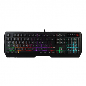 Gaming Keyboard Bloody Q135, Multimedia Hot-Keys, Neon Glare, Game Mode, Water-Resistant, Black, USB