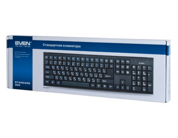 Keyboard SVEN Standard 303, Traditional layout, Volume control, Low noise, Black, USB