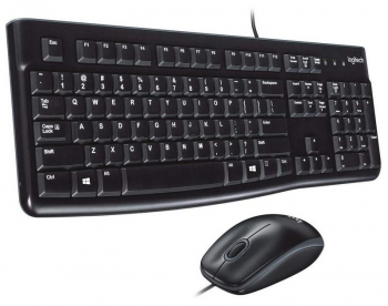 Keyboard & Mouse Logitech MK120, Thin profile, Spill-resistant, Quiet typing, Black, USB 