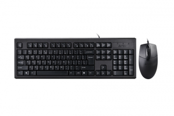 Keyboard & Mouse A4Tech KR-8372, Laser Engraving, Splash Proof, 1000 dpi, 3 buttons,Black, USB