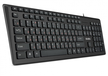 Keyboard SVEN KB-S307M, Multimedia, Power off key , Chocolate layout, Black, USB