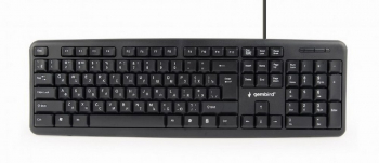 Keyboard Gembird KB-U-103-RU, Standard, Full size, Silent, Black, USB