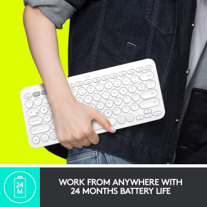 Wireless Keyboard Logitech K380 Multi-Device, Compact, Slim, Low-profile, Quiet typing, F-keys, 2xAA