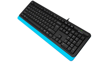 Keyboard A4Tech FK10, Multimedia Hot Keys, Laser Inscribed Keys , Splash Proof, Black/Blue, USB