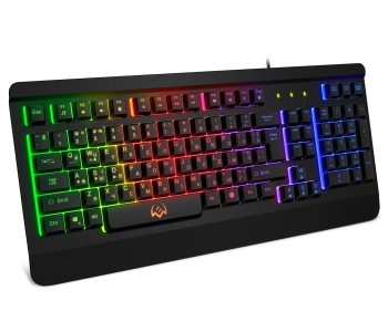 Gaming Keyboard SVEN KB-G9450, 3 colors backlight, Metal plate, WinLock, 12 Fn keys, Black, USB