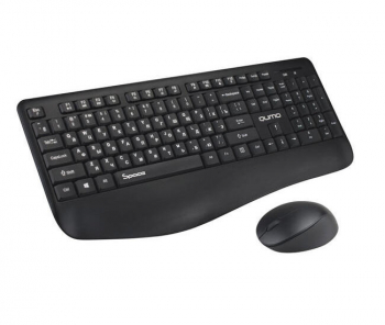 Wireless Keyboard & Mouse Qumo Space, 12 Fn keys, 1xAA/1xAAA, 2.4 Ghz, Black