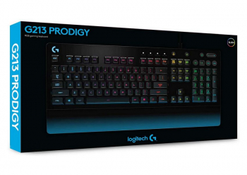 Gaming Keyboard Logitech G213 Prodigy, Mech-Dome, Spill resistance, Media controls, RGB, 1.8m, USB, 