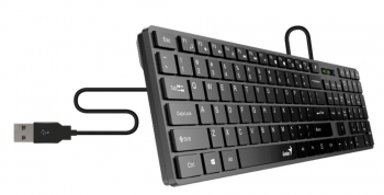 Keyboard Genius SlimStar 126, Multimedia, 12 Fn keys, Low-profile, Chocolate keycap, Smart, Brushed 