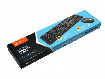 Wireless Keyboard Canyon W20, Multimedia, Fn Keys, Silent keys, Low-force key switches, 2xAAA, Black