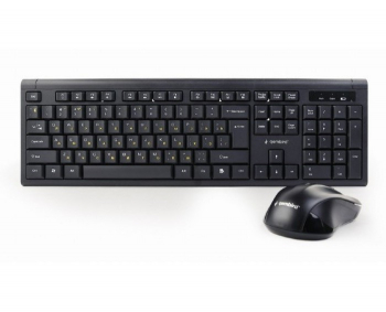 Wireless Keyboard & Mouse Gembird KBS-WM-03-RU, Multimedia, Nano reciver, 2.4GHz, 1xAA/1xAAA, Black