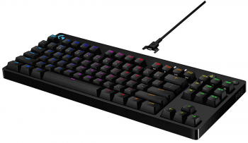 Gaming Keyboard Logitech G PRO, TKL, Mechanical, GX Blue Clicky, RGB, Detachable cable, 12 programma