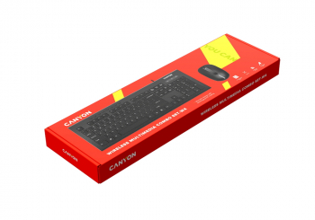 Wireless Keyboard & Mouse Canyon SET-W4, Multimedia, Chocolate key caps, 1xAA/1xAAA, Black  