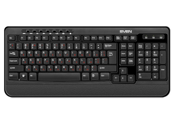 Wireless Keyboard & Mouse SVEN Comfort 3500, Multimedia, Nano rec., 2.4GHz, 2xAAA/1xA, Black