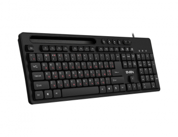 Keyboard SVEN KB-S302, Multimedia, Tray for smartphone, Black, USB