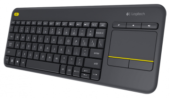 Wireless Touch Keyboard Logitech K400 Plus, FN key, Quiet typing, Unifying receiver, 2xAA