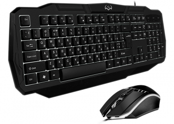 Gaming Keyboard & Mouse SVEN GS-9100, Splash proof, Fn key, Backlighting, Black, USB