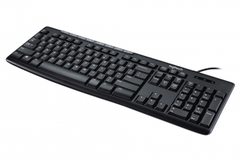 Keyboard Logitech K200 Multimedia, Thin profile, Quiet typing, Spill-resistant, Black, USB
