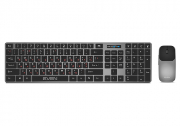 Wireless Keyboard & Mouse SVEN KB-C3000W, Silent, Low profile, 12 Fn keys, 2.4 GHz, 2xAAA/1xAA