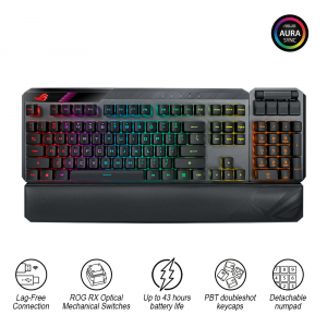 Gaming Wireless Keyboard Asus ROG Claymore II, Mechanical, Red Optical SW, Macro Keys, USB passthrou