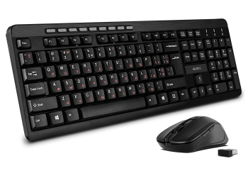 Wireless Keyboard & Mouse SVEN KB-C3400W, Multimedia, Nano rec., 2.4GHz, Black