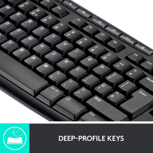 Wireless Keyboard & Mouse Logitech MK270, Media keys, Spill-resistant, 1000dpi, 3 buttons, 2xAAA/1xA