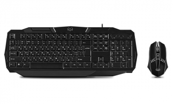 Gaming Keyboard & Mouse SVEN GS-9100, Splash proof, Fn key, Backlighting, Black, USB