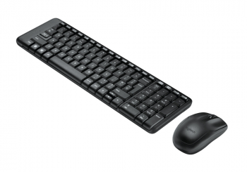 Wireless Keyboard & Mouse Logitech MK220, Compact, Quiet typing, FN key, 2xAAA/2xAA, Black