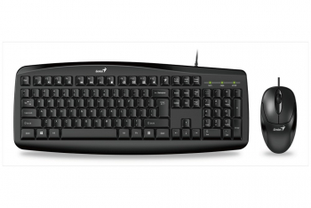 Keyboard & Mouse Genius Smart KM-200, Customizable Fn keys, Spill resistant, Black, USB