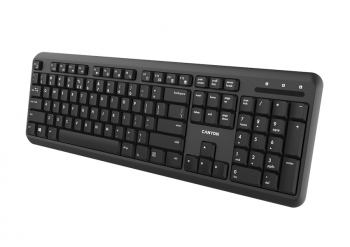 Wireless Keyboard Canyon W20, Multimedia, Fn Keys, Silent keys, Low-force key switches, 2xAAA, Black