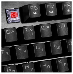 Gaming Keyboard SVEN KB-G9700 Mechanical, Red SW, RGB, Anti ghosting, Metal plate, Black, USB  