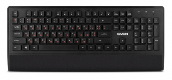 Wireless Keyboard & Mouse & Mouse Pad SVEN KB-C3800W, Multimedia, Palm rest,2.4Ghz, 1xAA/1xAA, Black