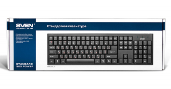 Keyboard SVEN Standard 303 Power, Traditional layout, Power control keys, Quiet, Black, USB+PS/2