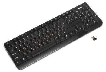 Wireless Keyboard SVEN KB-C2200W, Fullsize layout, Splash proof, Fn key, Nano rec., 2.4GHz, Black
