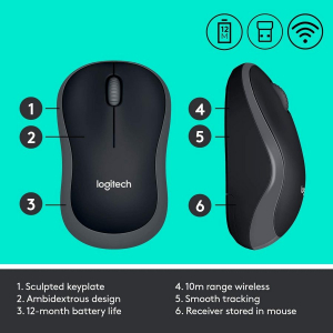 Wireless Keyboard & Mouse Logitech MK270, Media keys, Spill-resistant, 1000dpi, 3 buttons, 2xAAA/1xA