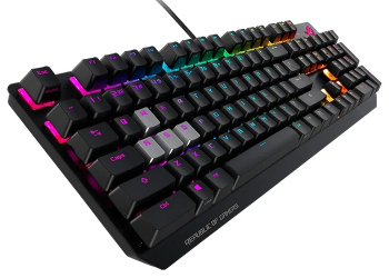 Gaming Keyboard Asus Strix Scope RX, Optical, for FPS, Aura Sync RGB, IP56, USB 2.0 passthrough, USB