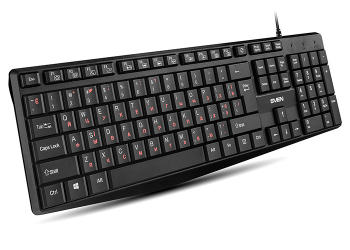 Keyboard SVEN KB-S305, Low profile keys, FN Keys, Splash proof, Black, USB