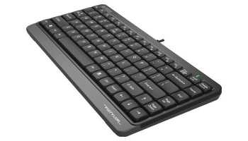 Keyboard A4Tech FK11, Compact, 12Fn Keys, Laser Engraving, Splash Proof, USB, 1.5m, EN/RU/RO, Black/
