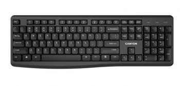 Wireless Keyboard Canyon KB-W50, Multimedia, Slim, Quiet, Chocolate Keycap, 2xAAA, Black