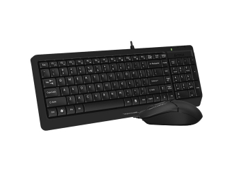 Keyboard & Mouse A4Tech F1512, Laser Engraving, Splash Proof, 1200 dpi, 3 buttons, Black, USB