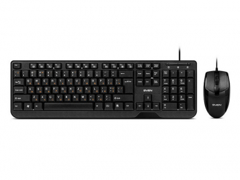 Keyboard & Mouse SVEN KB-S330C, Fullsize layout, Splash proof, Fn key, Black, USB