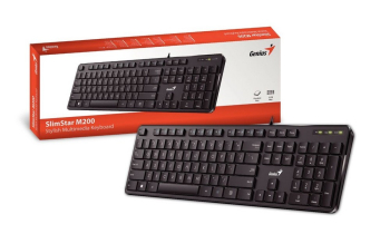 Keyboard Genius SlimStar M200, 12 Fn Keys, Low-profile, Chocolate Keycap, Quiet typin, 1.5m, USB, EN